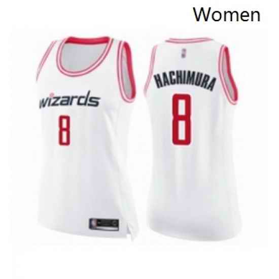 Womens Washington Wizards 8 Rui Hachimura Swingman White Pink Fashion Basketball Jersey
